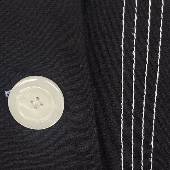 Drapers & Damons Jacket Womens Petite Extra Large XL Black White Button Up - Picture 3 of 11
